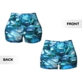 thumbnail image 4 of KLL Blue Kyanite Pattern Workout Shorts for Women Scrunch Short Gym Yoga Running Sport Active Exercise Fitness Shorts, 4 of 8