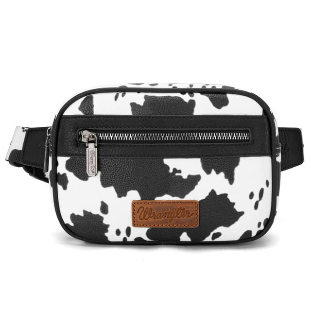 Riñonera Montana West Wrangler con estampado de vaca para mujer y hombre