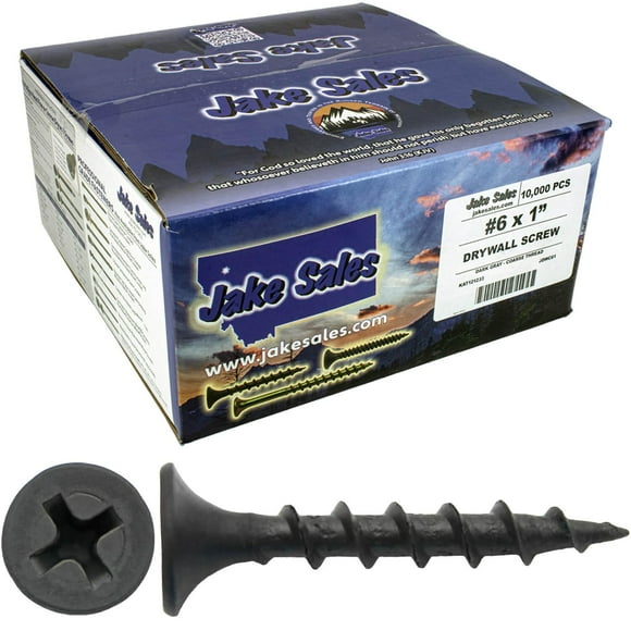 Gray Phosphate Drywall Screws: #6 x 1 COARSE Thread, Gypsum Board, Sheetrock, Plasterboard. Use for Low Cost, All Purpose (30 POUNDS ~ 10,000 Screws Approx. Count)