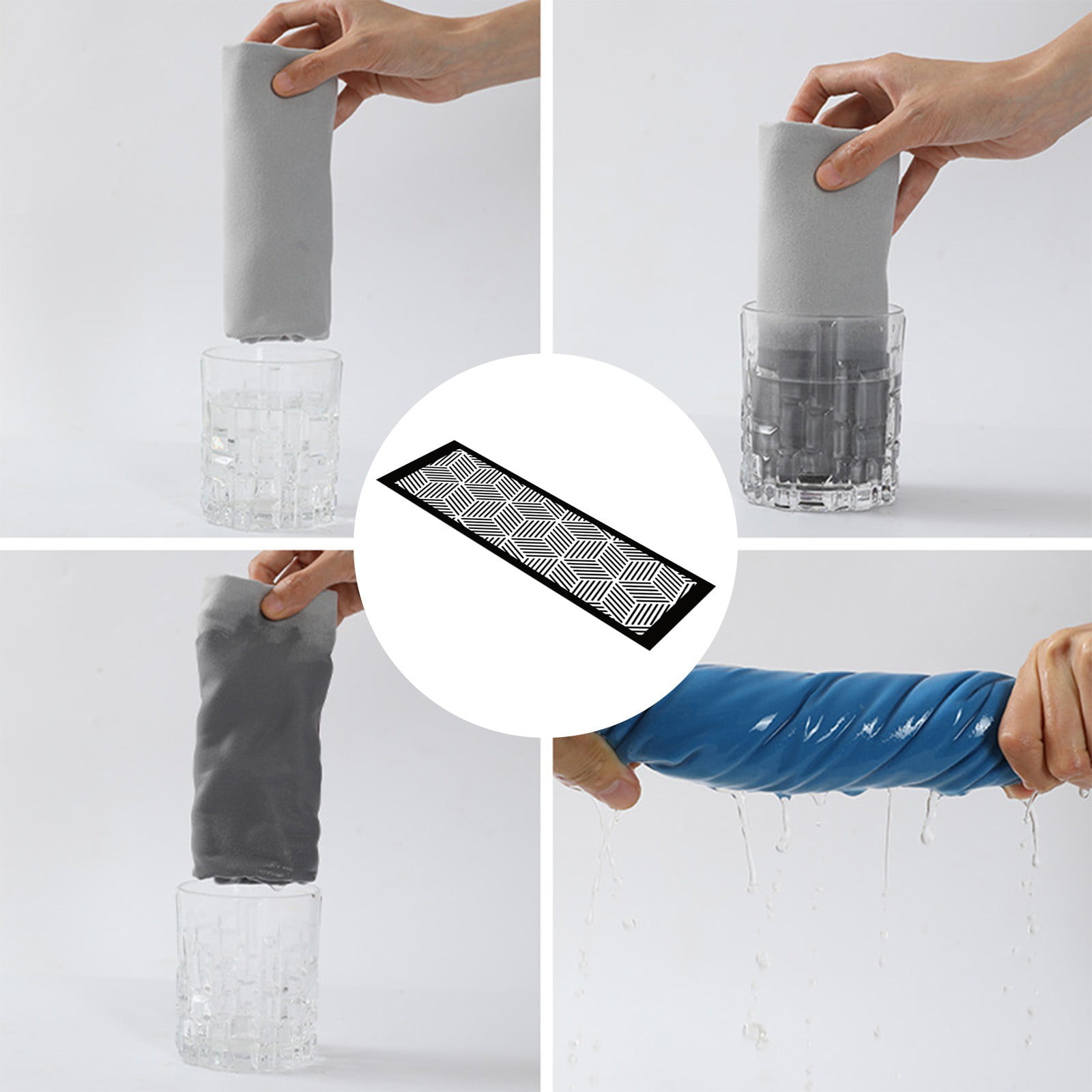 Lot de 4 serviettes rafraîchissantes douces et respirantes pour le yoga, les