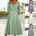thumbnail image 1 of Gspmoly Robes pour Femmes Grande Taille, Robe Décontractée Ample à Bretelles à Col en V avec Boutons à l'Ourlet, Robes d'Été pour Femmes Offres, 1 of 6
