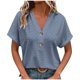 thumbnail image 3 of Conjuntos de otoño para mujer,Camiseta de cuello en V para mujer, informal, de manga corta, de poliéster suave, ideal para el hogar y el uso diario, sopatenor, 3 of 9