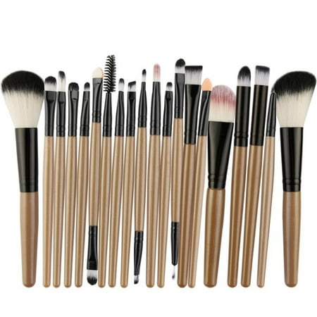 ZEDWELL 22Pcs Professional Makeup Eyeshadow Face Set Eyebrow Brushes Makeup Handle Wood Eyeliner Brush Powder