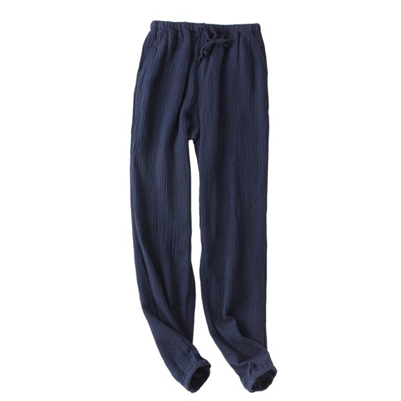 hotojiny Mens Pajama Pants Cotton Breathable Cinch Bottoms Lounge Pj Trousers Soft Comfy Sleep Pant Sleepwear with Pockets