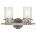 thumbnail image 3 of Kichler Brinley 15.75" 2 Light Brushed Nickel Vanity Light with Clear Glass Shades, 3 of 7