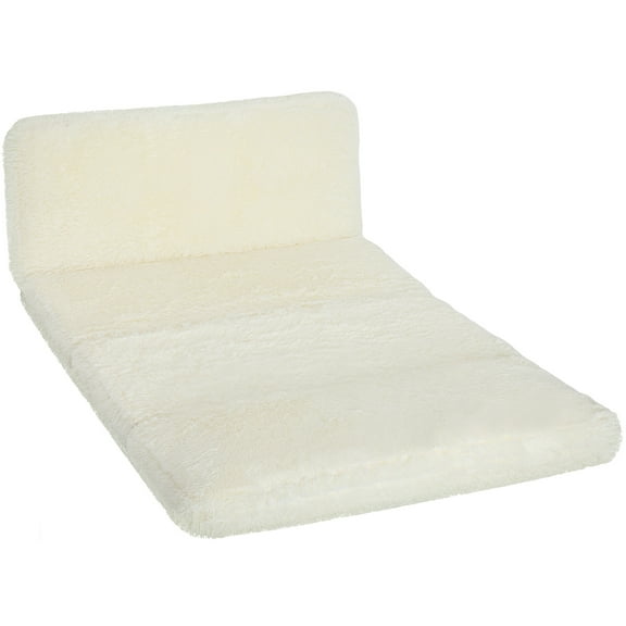 HOMCOM Bean Bag Floor Sofa Bed, Plush Folding Floor Mattress, Cream White