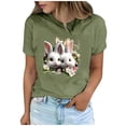 thumbnail image 2 of Tops de Cuello Alto para las Mujeres Amante Impreso Camiseta Cuello Redondo Manga Corta, Poliéster Spandex, 2 of 7