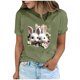 thumbnail image 2 of Tops de Cuello Alto para las Mujeres Amante Impreso Camiseta Cuello Redondo Manga Corta, Poliéster Spandex, 2 of 7