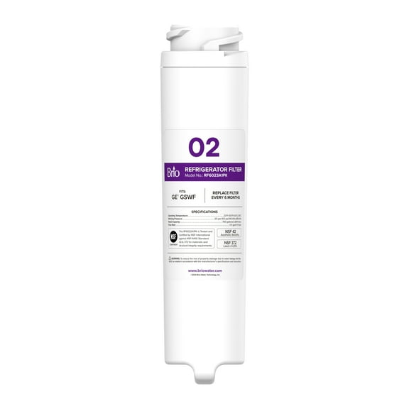 Brio 6023A Refrigerator Water Filter Replacement Compatible WIth GE GSWF, GSWF3PK, GSWFDS, 100749-C, 100749C, 100810/A, 100810A