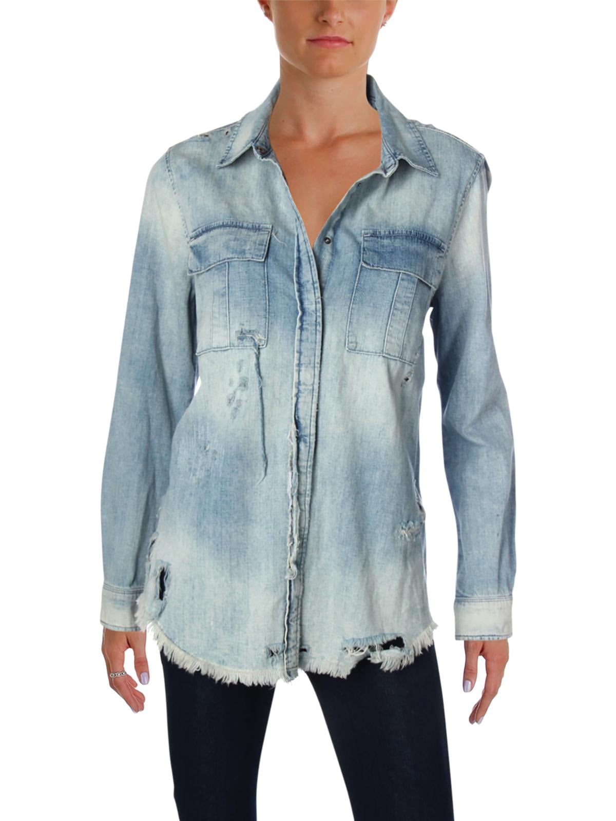 womens denim shirt walmart