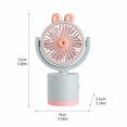 thumbnail image 2 of Portable Desktop Fan Cute Bunny Shaped Personal Fan Rechargeable USB Powered with Oscillating Base and Adjustable for Home Desk Dormitory Summer Gift, Light Green, 2 of 7