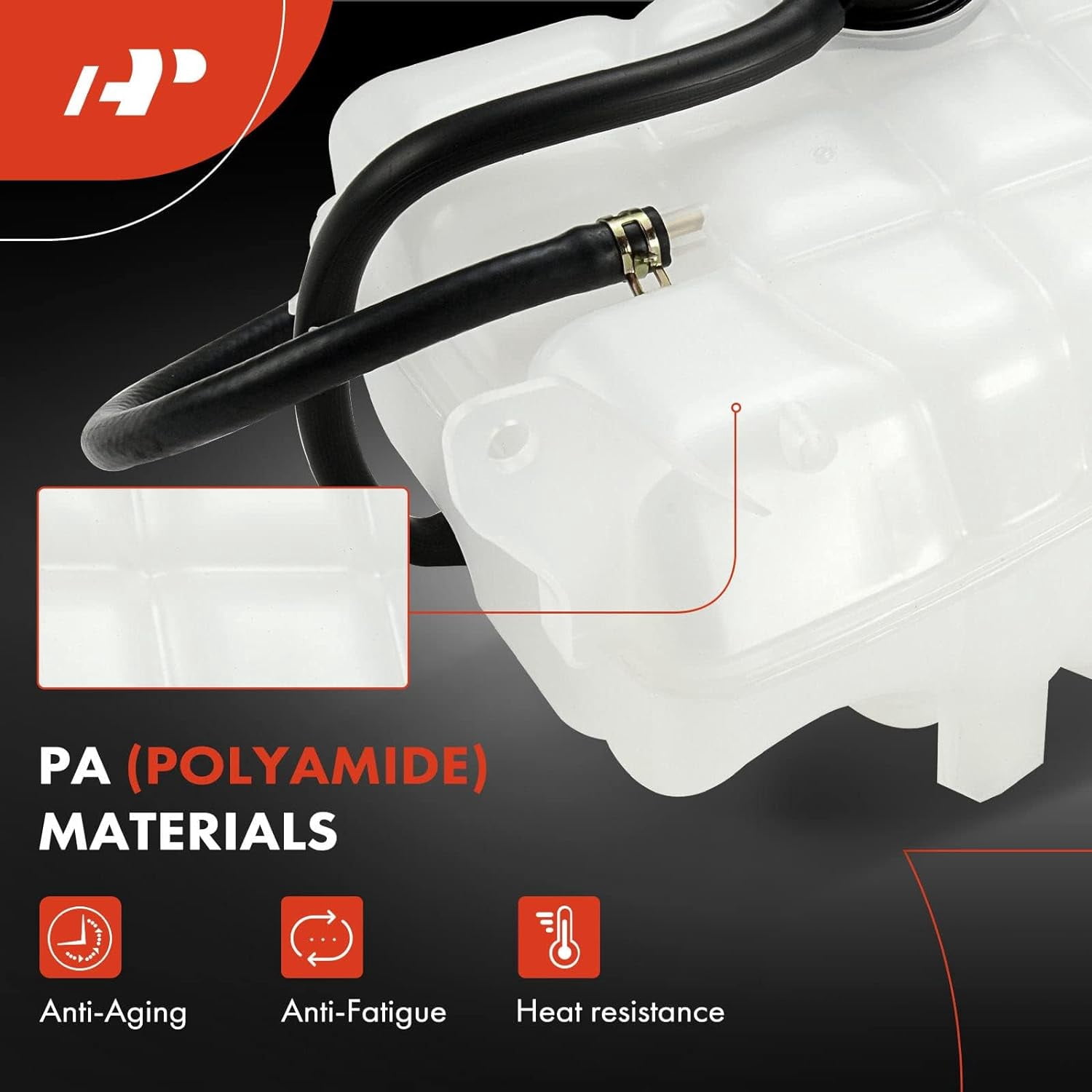 A-Premium Coolant Expansion Tank Compatible with Jeep Liberty 2002-2007 3.7L Front