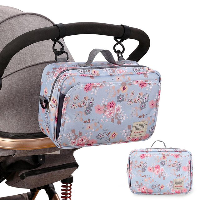 Bolsa organizadora multifuncional Baoblaze para cochecito de bebé capacidad colg Flor