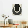 thumbnail image 3 of PIKWEEK  Framed Canvas Print Wall Art Black Semi-Circle an Line Parabola Abstract Shapes Illustrations Modern Art Minimalist Edgy Black and White for Living Room, Bedroom, Office -, 3 of 5