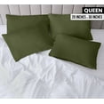 thumbnail image 2 of Fundas de almohada Utopia Bedding Queen, paquete de 4 unidades, microfibra, color oliva, 2 of 7