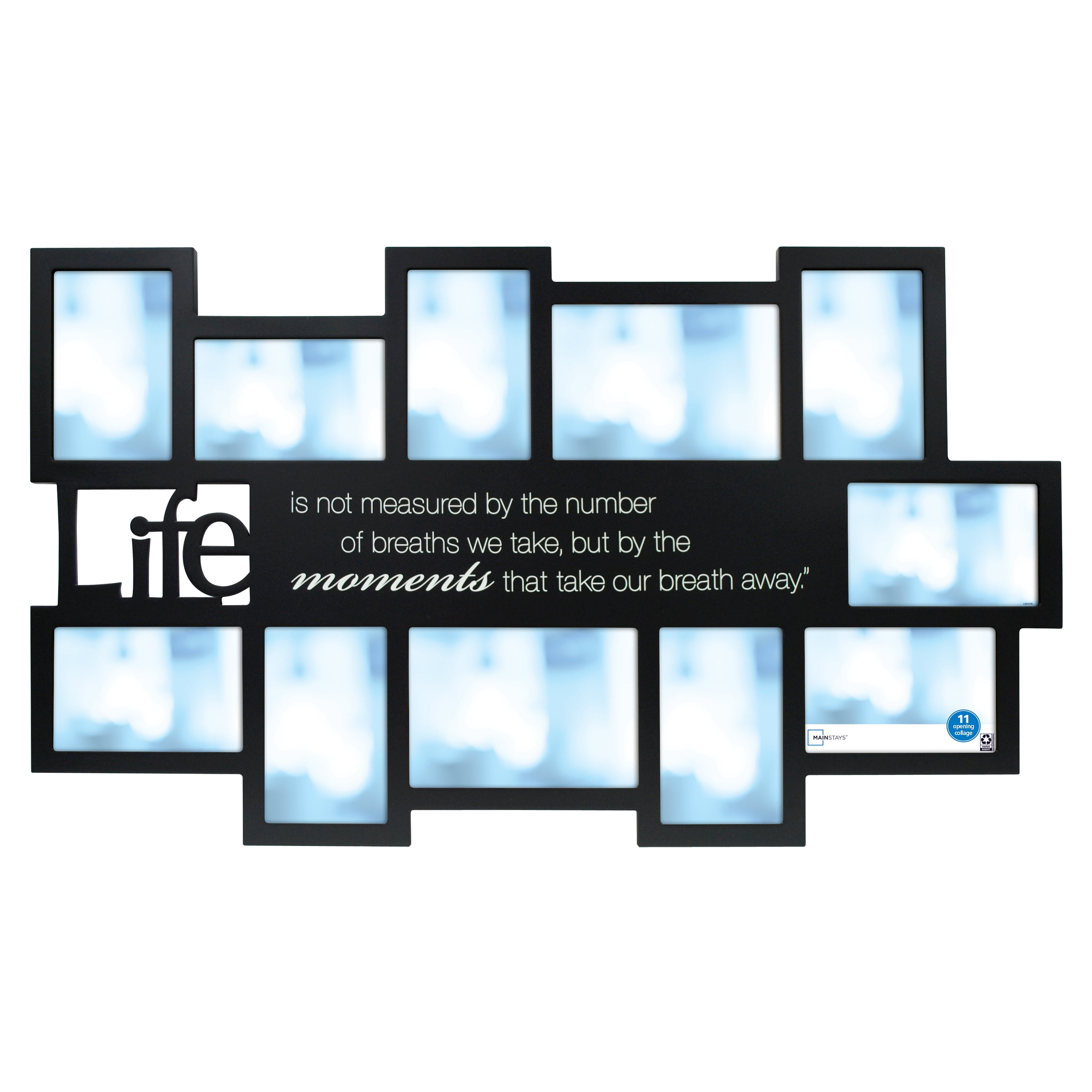 Mainstays 11 Opening Collage Frame with Expression, Black