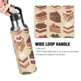 thumbnail image 4 of Yayeee 33oz Insulated Water Bottle Double Wall Stainless Steel with Flip Straw Lid, Brown Cakes, 4 of 7