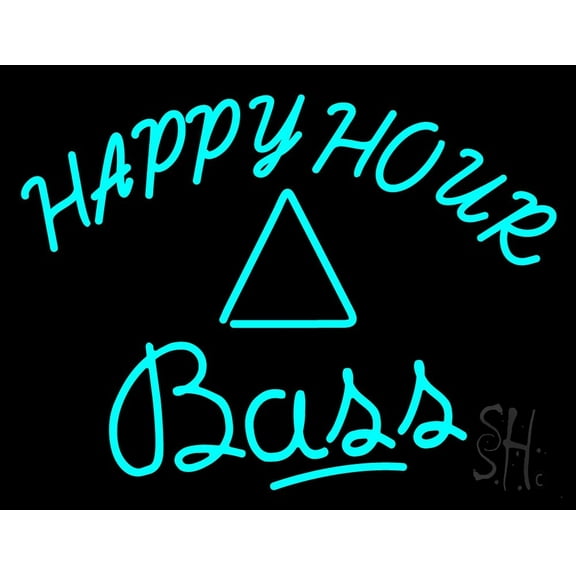 Popular Bass Beer LED Neon Sign 24 x 31 - inches, Clear Edge Cut Acrylic Backing, with Dimmer - Bright and Premium built indoor LED Neon Sign for Bar decor.