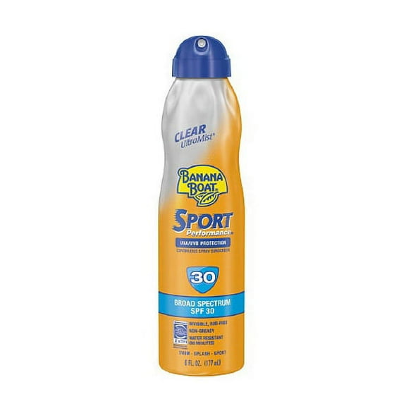 Banana Boat Ultra Mist Sport Performance Continuous Spray Sunscreen, Spf 30 - 6 Oz, 6 Pack