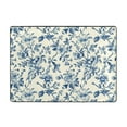 thumbnail image 7 of Area Rugs For Living Room Decor - Vintage Blue Floral Soft Anti Slip Throw Washable Rugs 5x7 For Bedroom, Indoor Carpet For Bedroom Living Room 80x58In, 7 of 7