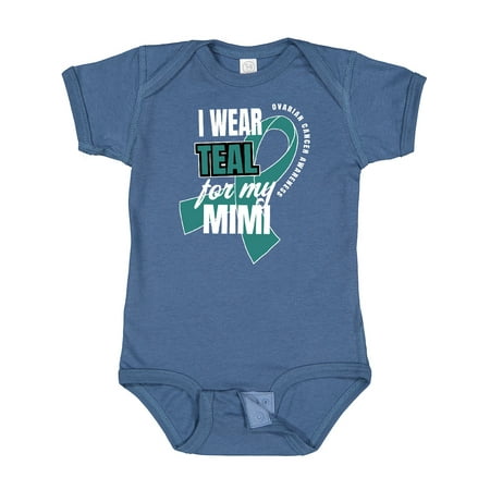 

Inktastic I Wear Teal for My Mimi Ovarian Cancer Awareness Gift Baby Boy or Baby Girl Bodysuit