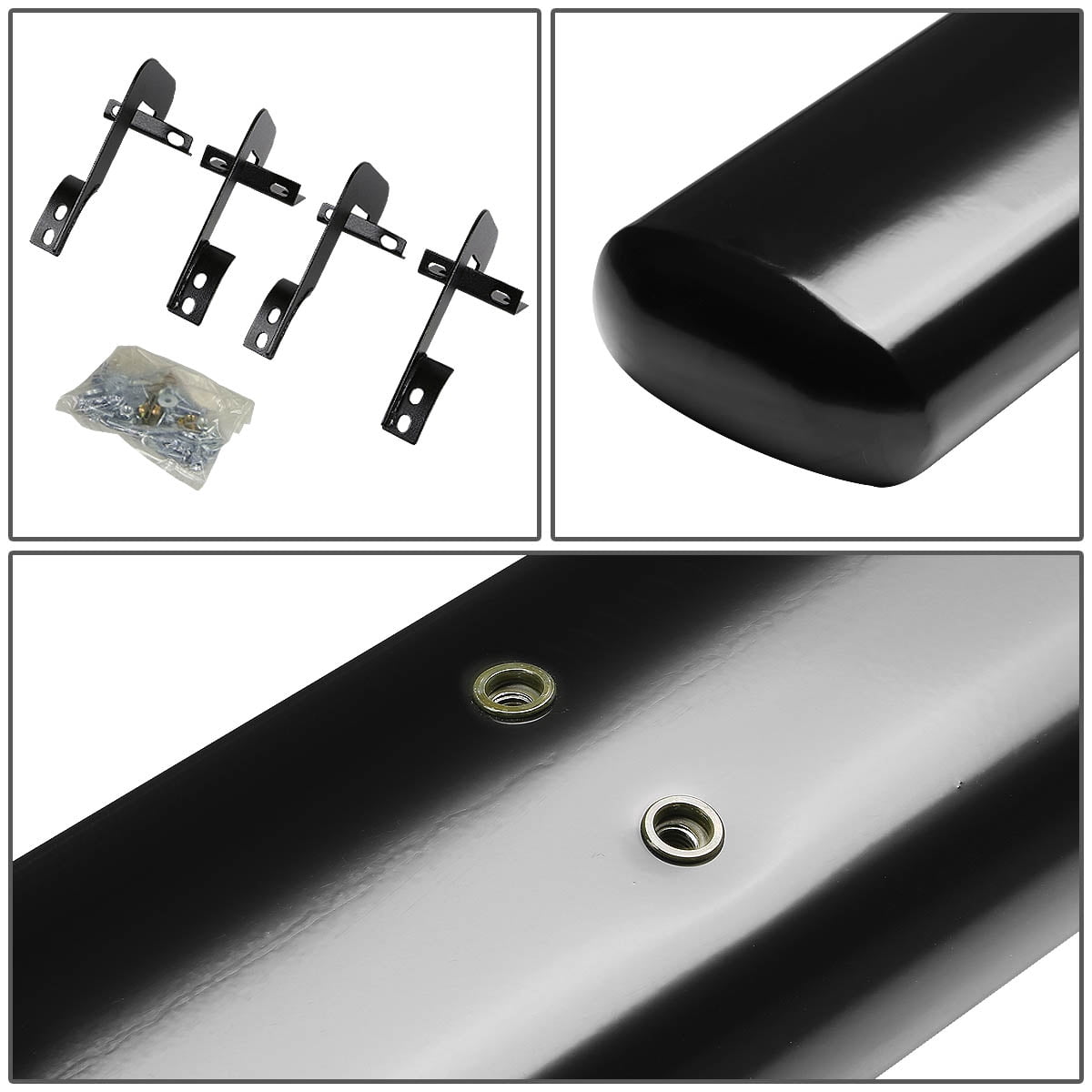DNA Motoring 5" Black Side Step Nerf Bars Running Boards for 2001-2003 Ford F150 Super Crew Cab
