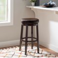 thumbnail image 4 of Linon Maya Tabouret de Bar Pivotant en Similicuir Brun de 31 Pouces avec Cadre en Bois Brun, 4 of 9