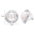 thumbnail image 2 of Yoursfs Ball Faux Pearl Clip Earrings for Women Silver Plated Cubic Zirconia Clip on Earrings Back Pads Silicone Cushion, 2 of 4