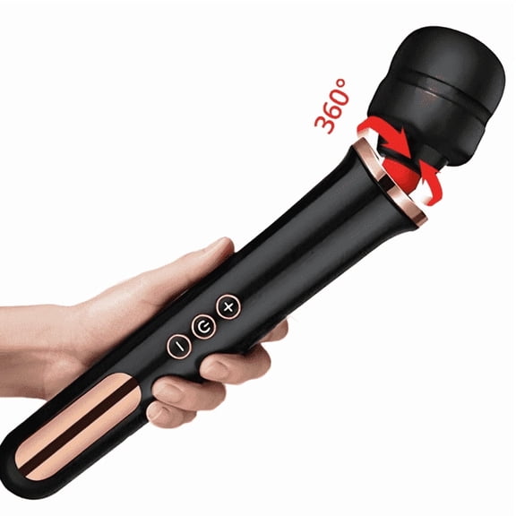 Body Magic Rechargeable Wand Massager - USB Charging, 5 Speeds & 10 Modes, Long-Lasting Battery for Muscle Relaxation, Soreness Relief, Office/Home/Exercise Recovery - Black