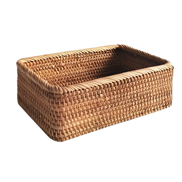 Cesta de almacenamiento de ratán Advancent rectangular para artículos de tocador