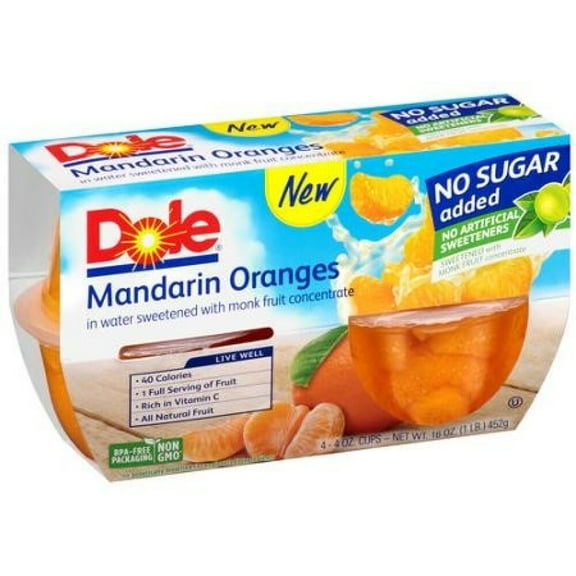 Dole Fruit Bowls No Sugar Added Mandarin Oranges (Pack of 10)