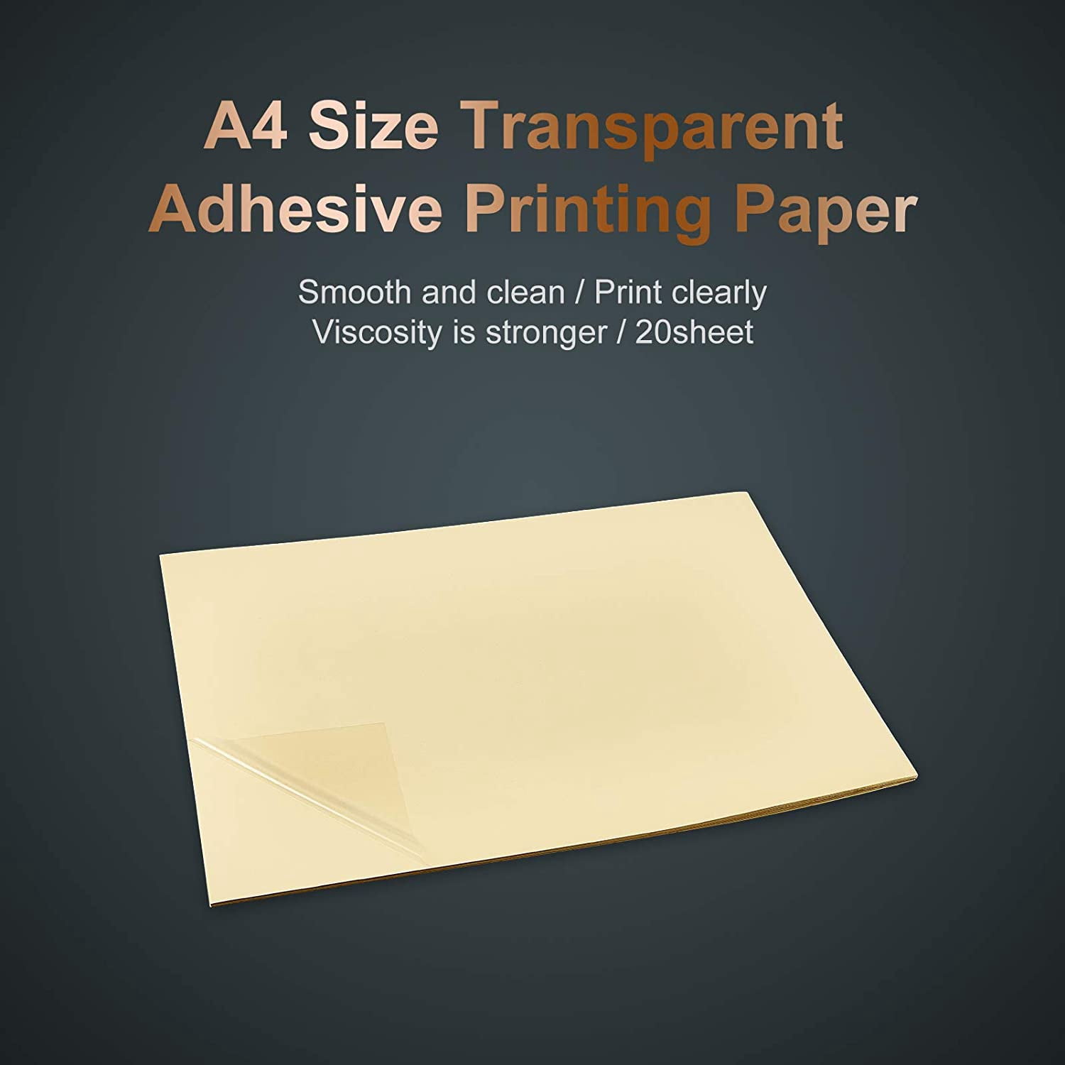20 Sheets 16.5x11.8 Inch Transparent Self Adhesive Sticker Waterproof Clear PET Film Label Sticker for Laser Printer Office Home Supplies
