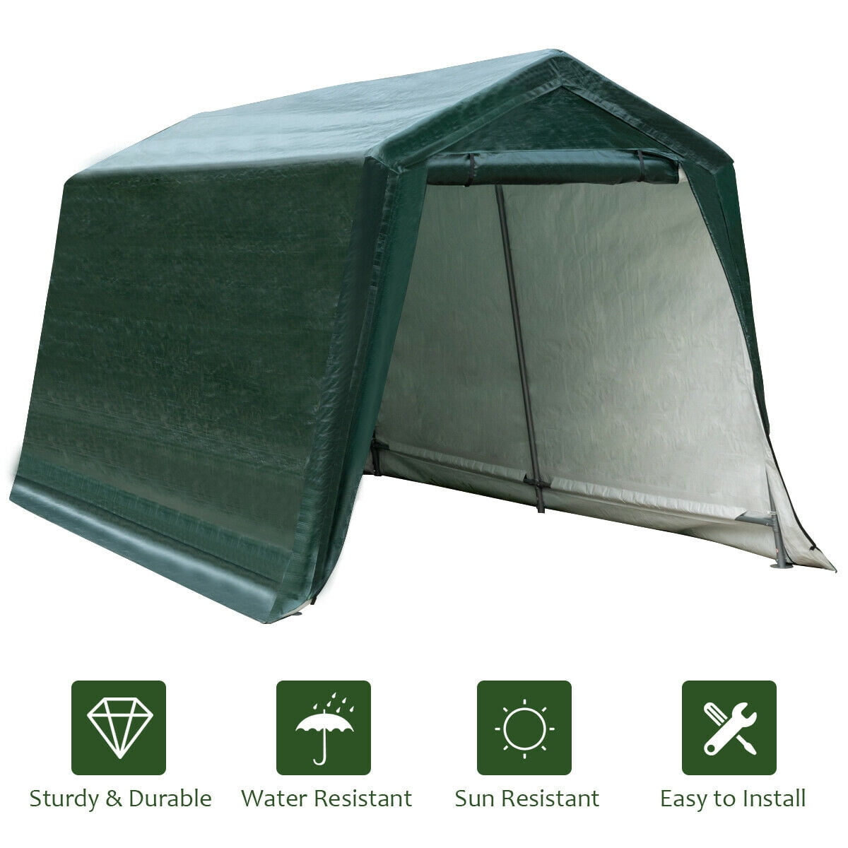Gymax 8'x14' Patio Tent Carport Storage Shelter Shed Car Canopy Heavy Duty Green