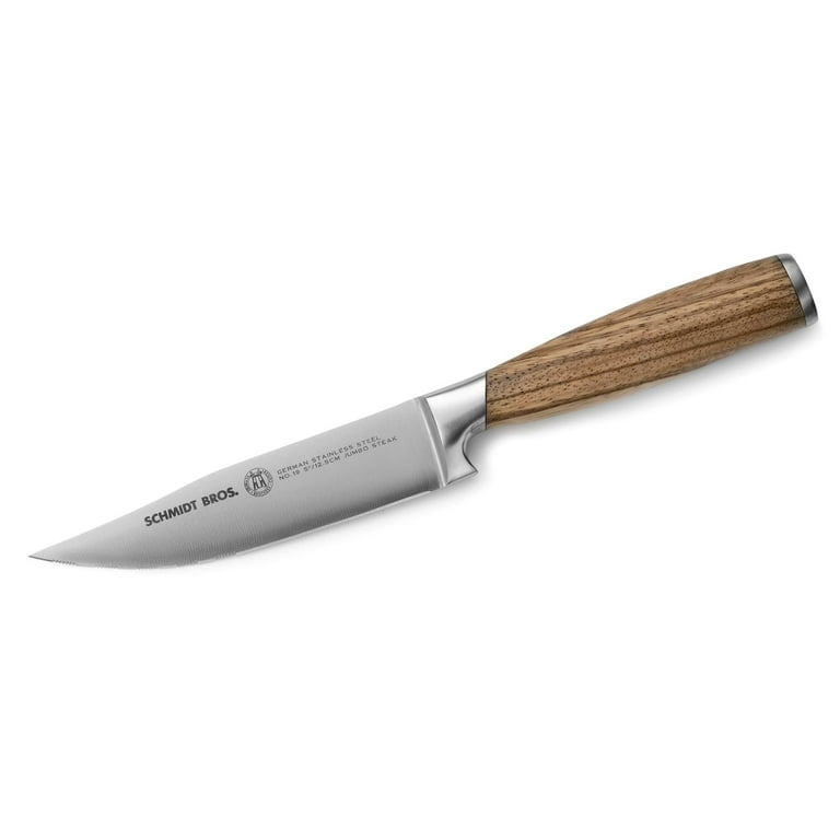 4 PIECE TEXAS LONGHORN STEAKHOUSE STEAK KNIVES. WOOD HANDLES & STAINLESS  BLADES