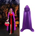 thumbnail image 1 of Capa con capucha, cómoda capa de Halloween para fiestas, accesorio de fotografía para mujeres y hombres Púrpura, 1 of 8