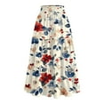 thumbnail image 3 of Women’s High Waist Tiered A Line Midi Skirt with Elastic Waistband and Floral Print Suitable for Daily Wear and Outings Multicolor S, 3 of 5