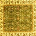 thumbnail image 1 of Ahgly Company Machine Washable Indoor Square Abstract Yellow Modern Area Rugs, 6' Square, 1 of 4