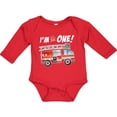 thumbnail image 3 of Inktastic I'm 1 Fire Truck 1st Birthday Boys or Girls Long Sleeve Baby Bodysuit, 3 of 5