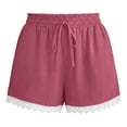 thumbnail image 7 of yillto Womens Shorts High Elastic Waist Ruffle Hem Causal Shorts Knee Length Loose Shorts with Pockets, 7 of 7