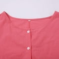 thumbnail image 6 of BOOMILK Womens Linen Shirts Solid Color Long Sleeve Button Down Shirt Dressy Casual Blouses Oversized Tunic Tops Hot Pink, 6 of 9