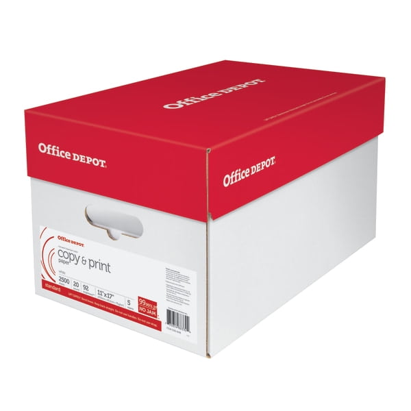 Office Depot® Brand Copy & Print Paper, Ledger Paper, 20 Lb, 500 Sheets