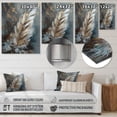 thumbnail image 4 of Designart "Feather Wanderlust Gold III" Glam Feather Metal Wall Art Prints, 4 of 5