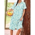 thumbnail image 4 of Avidlove Women Button Down Front Dusters Housecoat Oversized Nightgown Short Sleeve Lounge Dress Sleepwear with Pockets, 4 of 6