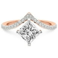 thumbnail image 3 of Princess Shape 5 Carat IGI Certified Lab Grown Diamond Ring | 14K Rose Gold | Zelda Classic Chevron Diamond Ring | FG-VS1-VS2 Quality Friendly Diamonds, 3 of 5