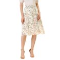 thumbnail image 1 of Unique Bargains Jupe à Volants Fluide à Étages à Imprimé Floral pour Femme Blanc P, 1 of 7