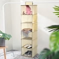 thumbnail image 3 of Tnobhg Wardrobe Storage Hanging Bag Multi Layers Anti-slip Great Load Bearing with Drawers Foldable Clothes Socks Underwear Storage Classification Storage Closet Organizer, 3 of 7