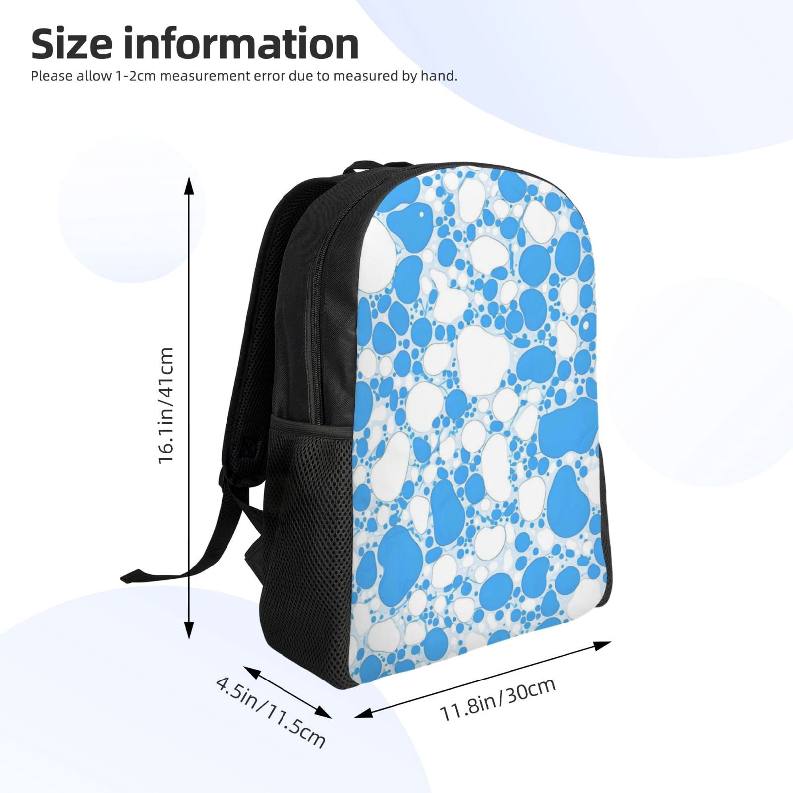 Single Side Full Backpack 16.1×11.8×4.5in Large Capacity Breathable Shoulder Belt Leisure Simple And Strong Bearing Capacity Milk Cow Skin Print Style Powderblue_4