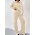 thumbnail image 6 of PRETTYGARDEN Women's Lounge Sets 2 Piece Outfits Half Zip Pullover Sweatshirts,Wide Leg Pants Matching Tracksuit Sets, 6 of 9