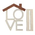 thumbnail image 2 of Wooden Love House Decorative Figurine - Rustic Wooden Love Sign With House Shape Design, Cut-Out Lettering For Home Decor - Living Room, Bedroom, Entryway, Shelf, Tabletop Display, 2 of 6