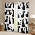 thumbnail image 2 of Homewish Funny Black Cat Curtains Pack of 2 (42x84 Each) for Teens, Cartoon Kitten Lover Curtains Blackout, Kawaii Cute Animal Bedroom Curtains, Curtains Blackout Home Decor, 2 of 6